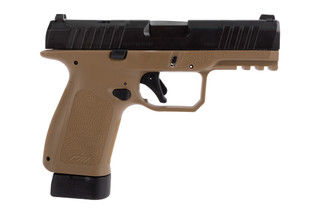 Compact, optic-ready 9mm pistol with RMR compatible mounting plate.